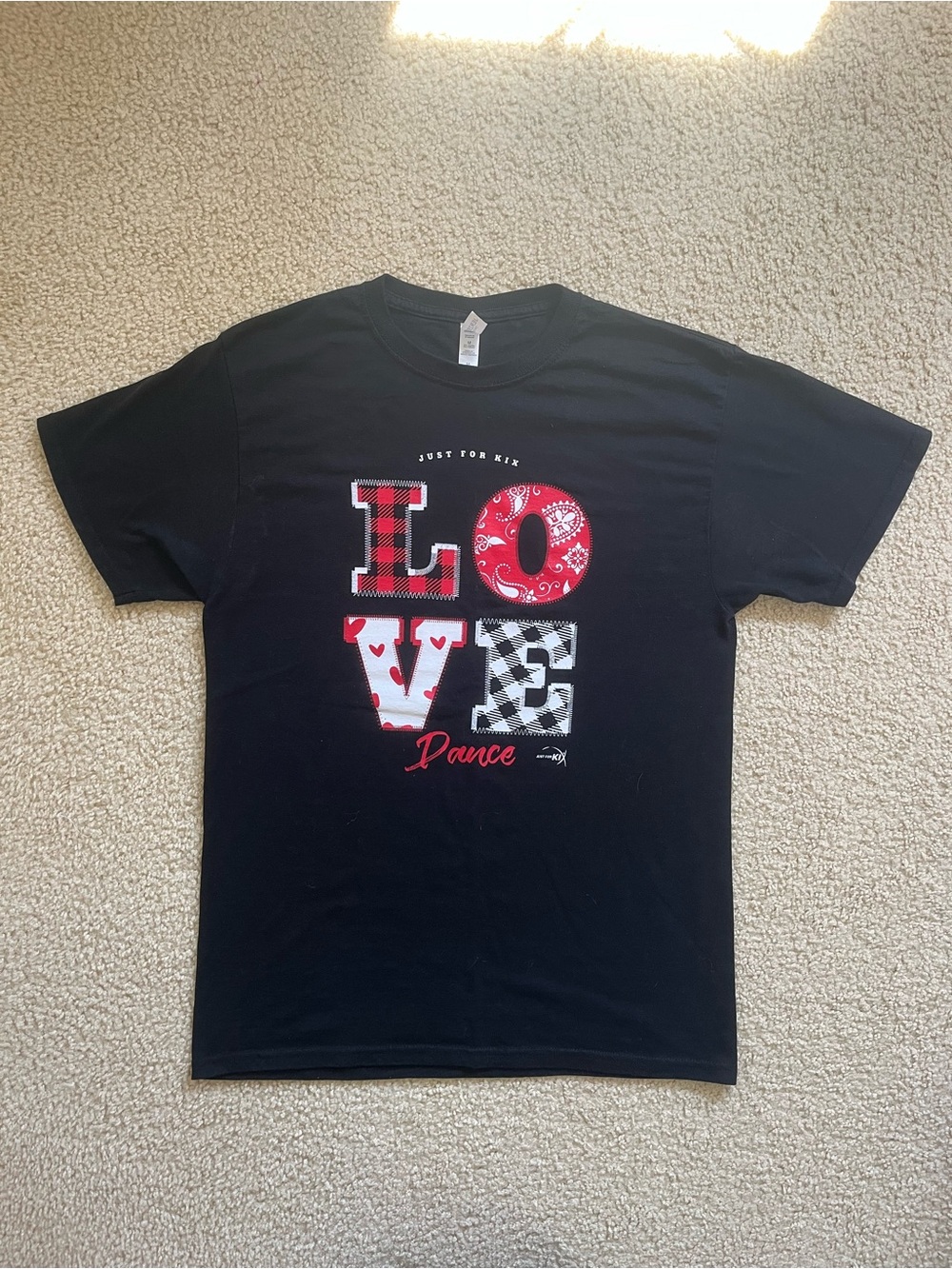 Just for Kix Black LOVE Dance Graphic T-Shirt - Adult Medium